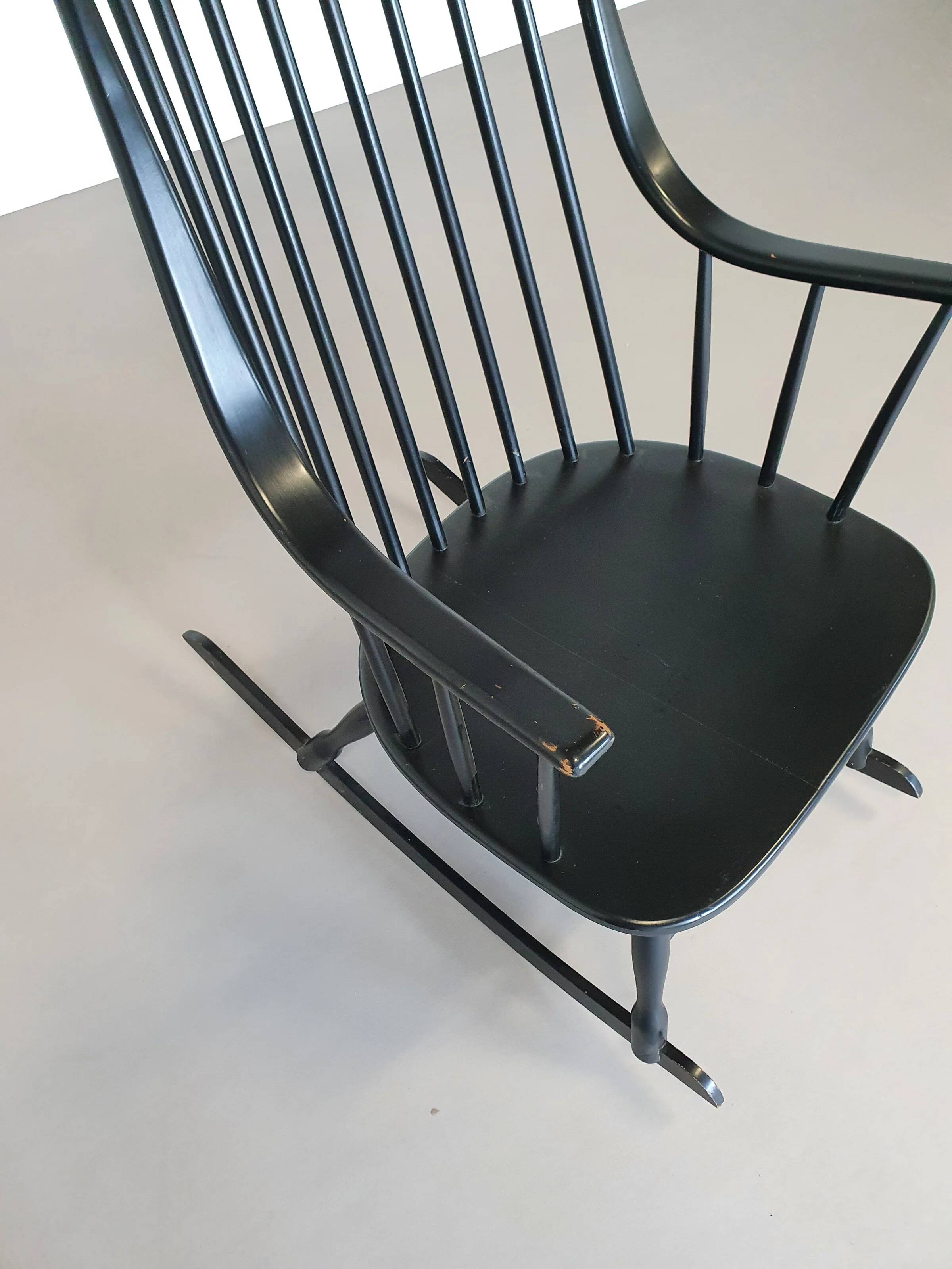 Black Lena Larsson for Nesto rocking chair 1960s