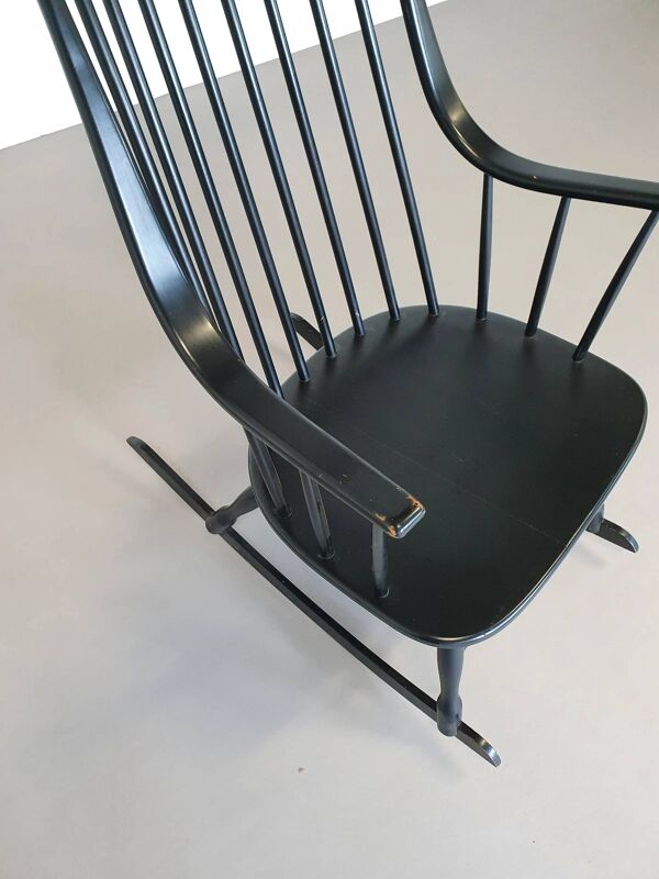 Fauteuil à bascule noir Lena Larsson pour Nesto, années 1960