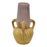 Art Nouveau Vase with 3 Handles in Flamed Stoneware