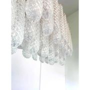 Chandelier rectangulaire en verre de Murano "Conchiglie" clair contemporain en or par
