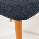 Vintage Scandinavian boucle navy blue chairs set of 4