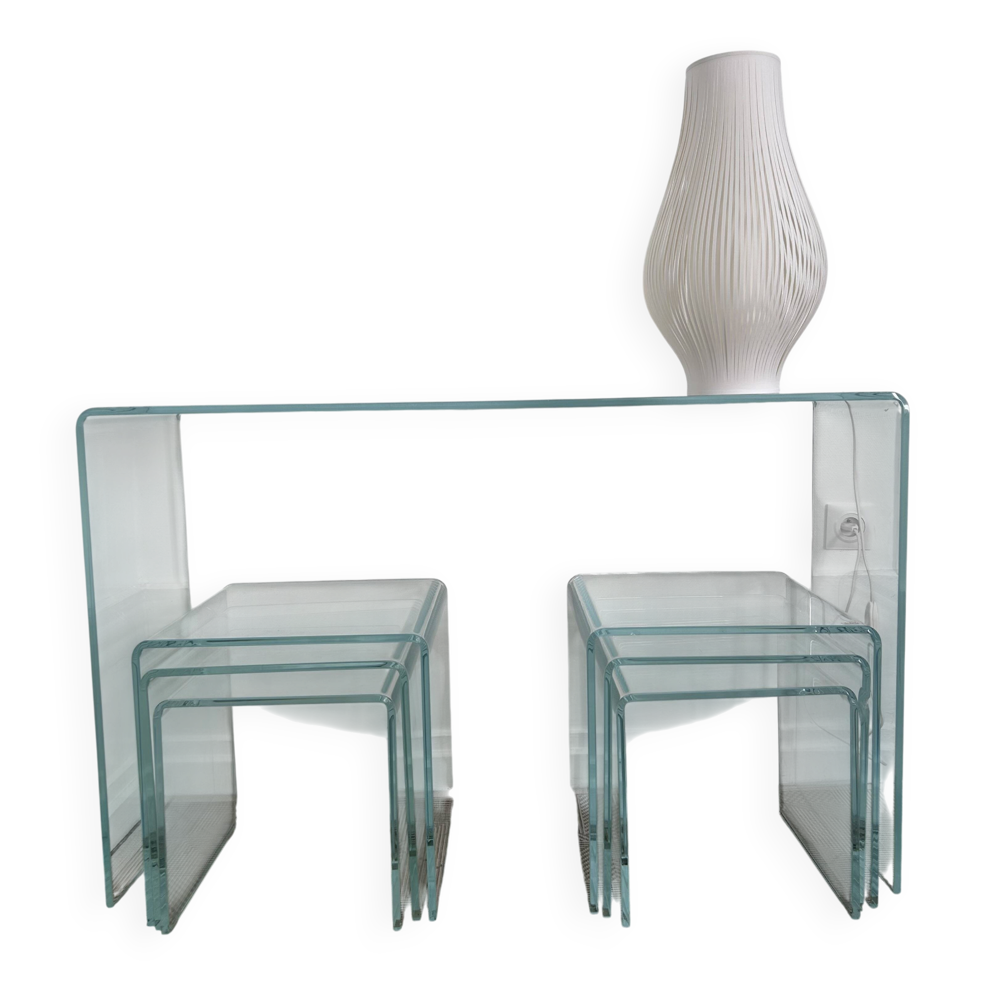 Console glass Akante and nesting side tables