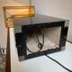 MAISON JANSEN (attr) 'Ammonite' lamp 102cm, gilded brass and black lacquered wood