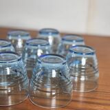Set of 8 blue Arco France glasses.