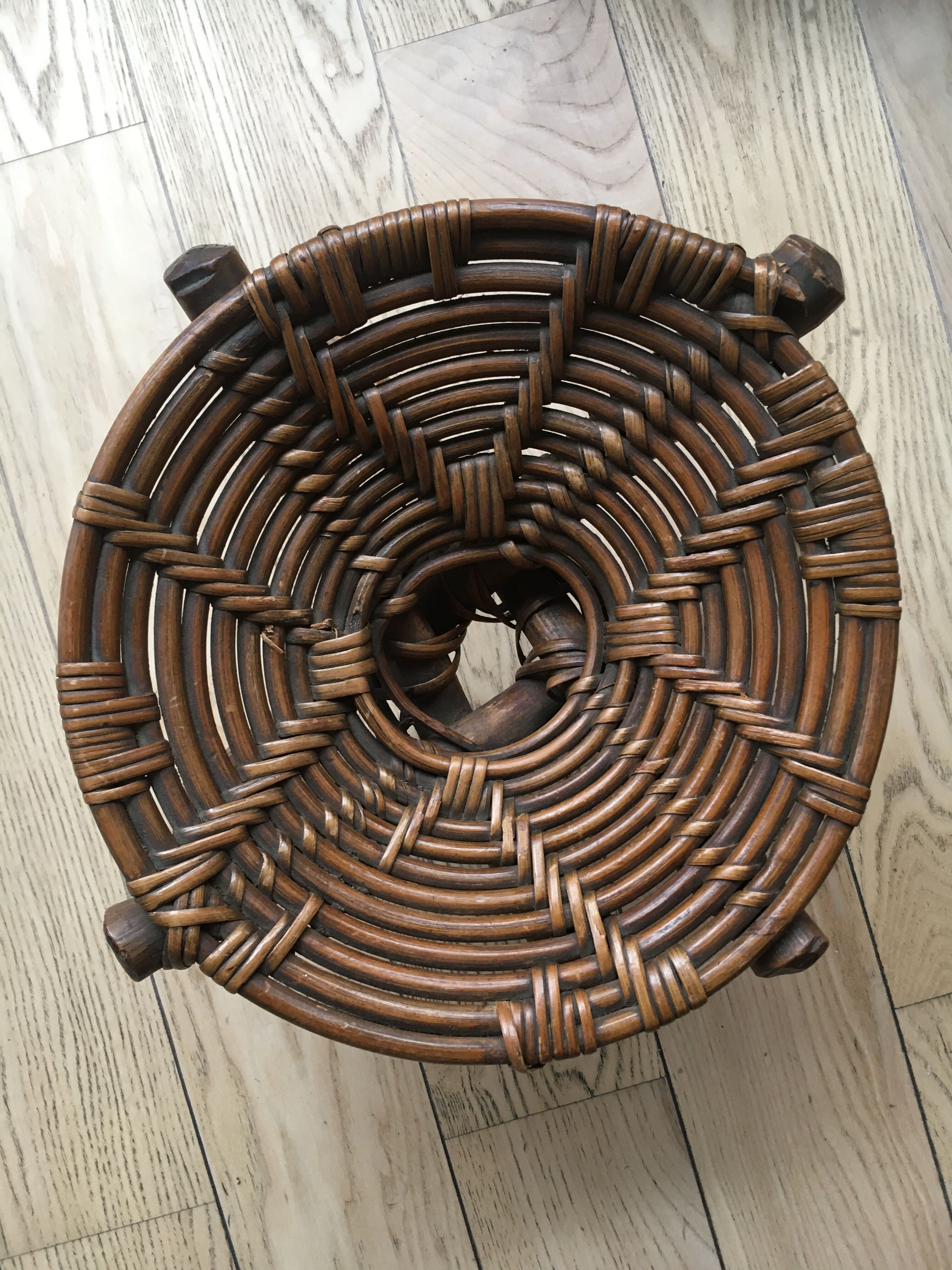 Ethnic rattan stool Africa, Congo