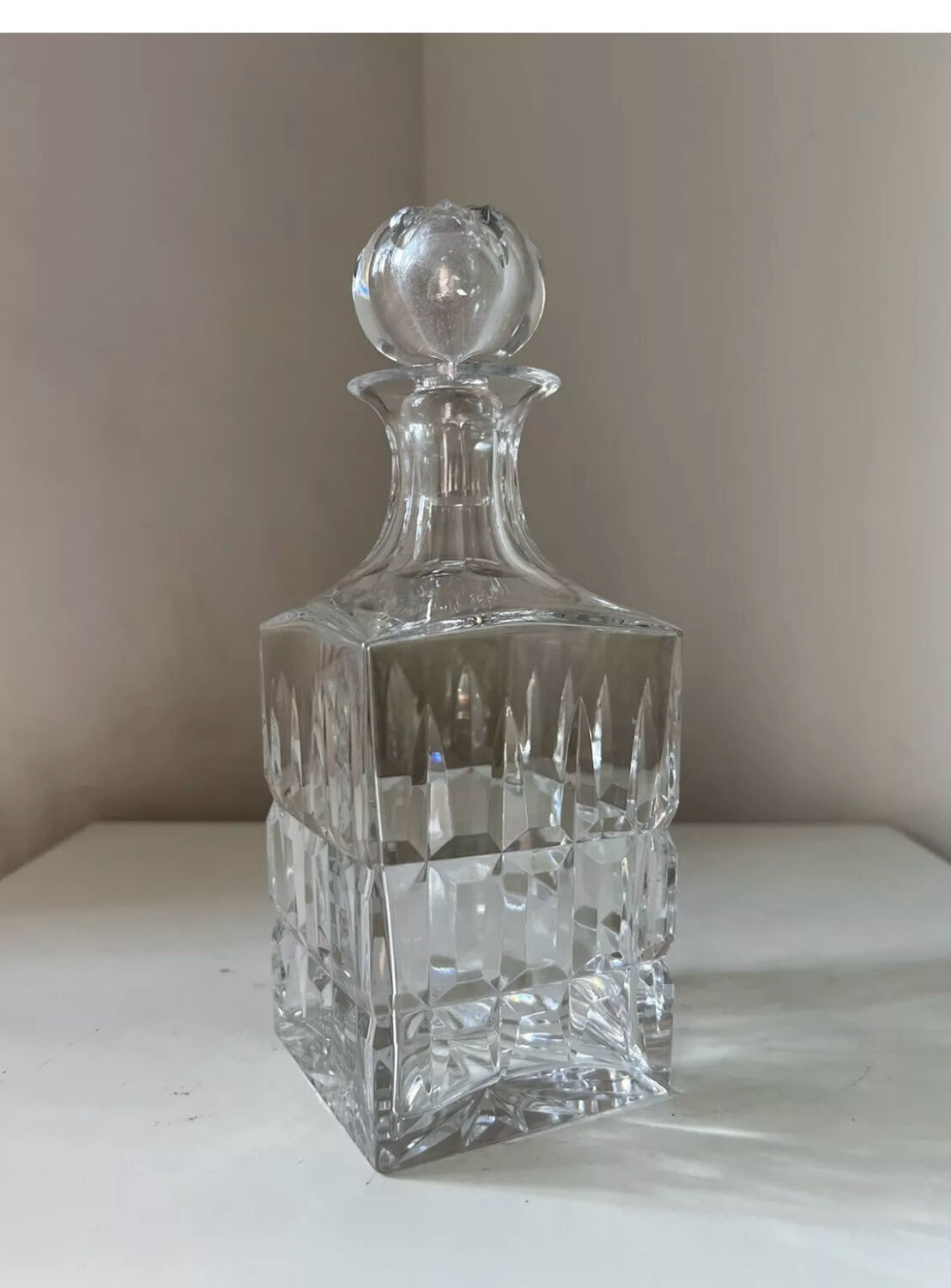 Saint Louis Crystal Whiskey Decanter, Manhattan Model