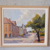 Gustav Berlin, Swedish Modern Landscape, Oil on Panel, 1962, Framed