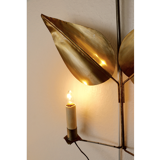Applique lumineuse en forme de fleur en laiton années 70