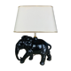 Lampe éléphant céramique noire style jungle