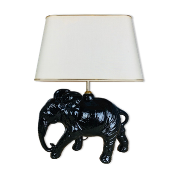 Black ceramic elephant lamp jungle style