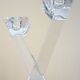 Pair of candlesticks, candelabra, crystal signed Villeroy & Boch, design and chic