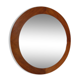 Miroir rond sur placage de teck des années 1960 - 49cm