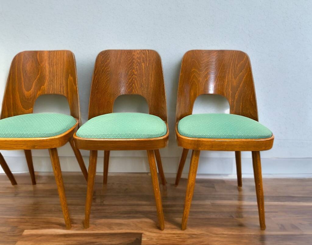 Set of 4 TON515 chairs by Oswald Haerdtl, Czech vintage 1960s