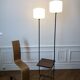 1950s-60s floor lamp with 2 lights - shelf - magazine holder