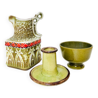 Vintage green ceramic composition, 1970