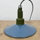 Industrial Blue Enamel Military Pendant Lamp with Cast Aluminium Top, 1960s