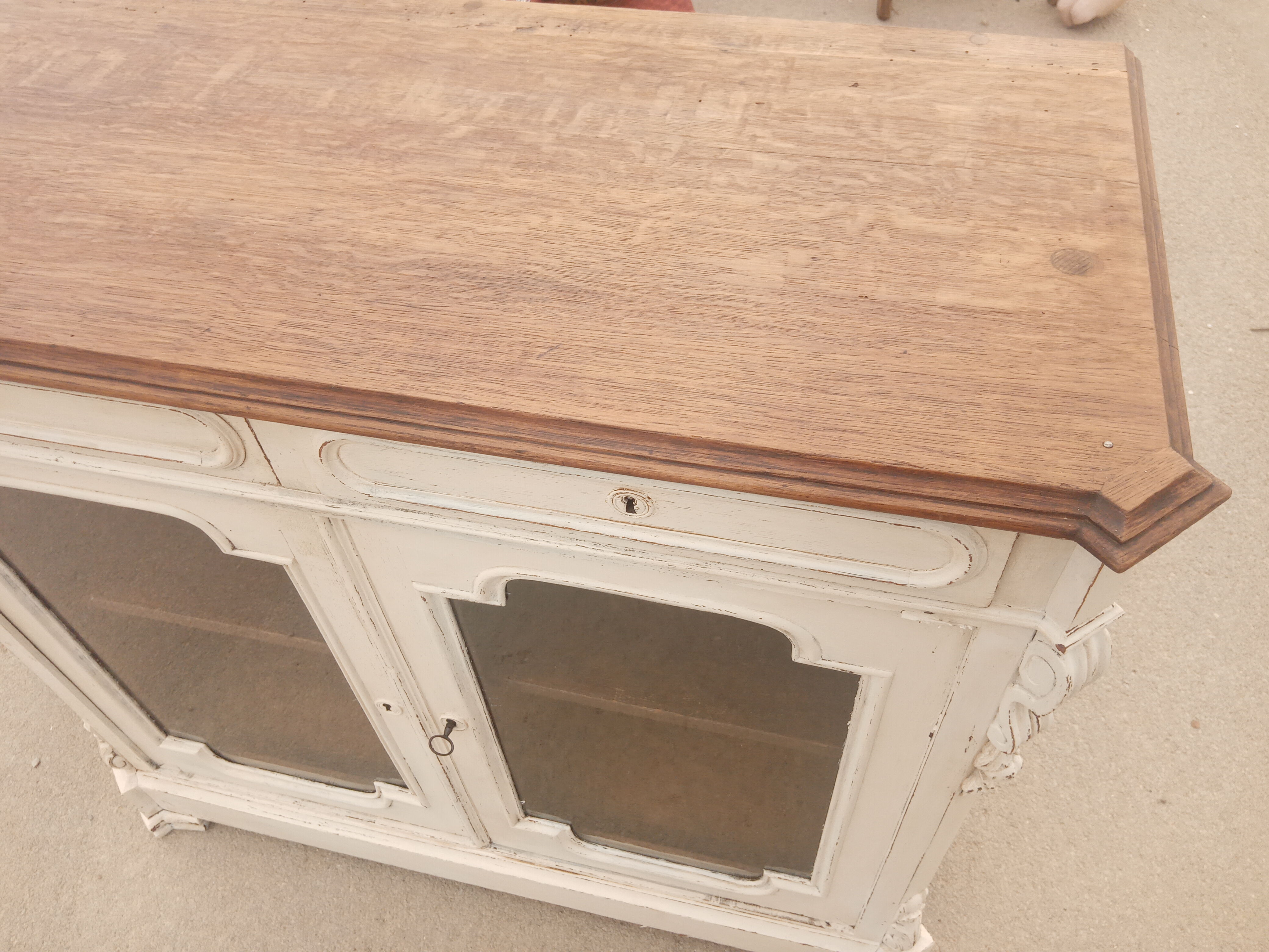 Old buffet 2 doors windows patina Shabby chic