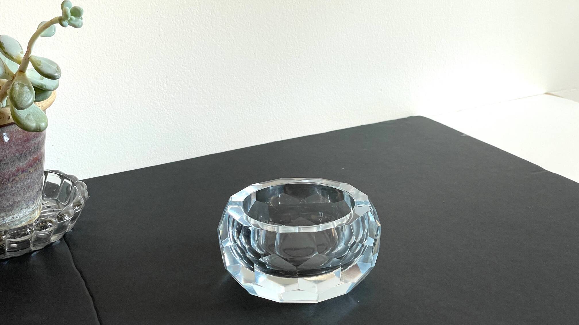 Vintage Multifaceted Crystal Ashtray
