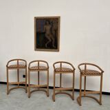 Set of 4 Allmimö stools in solid oak