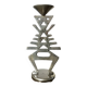 Ethnic “skeleton” candle holder in nickel-plated brass from the 80s