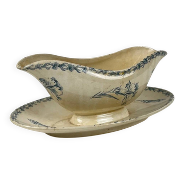 Sauceboat model "Carnation", KG Lunéville, ironstone, 19th century