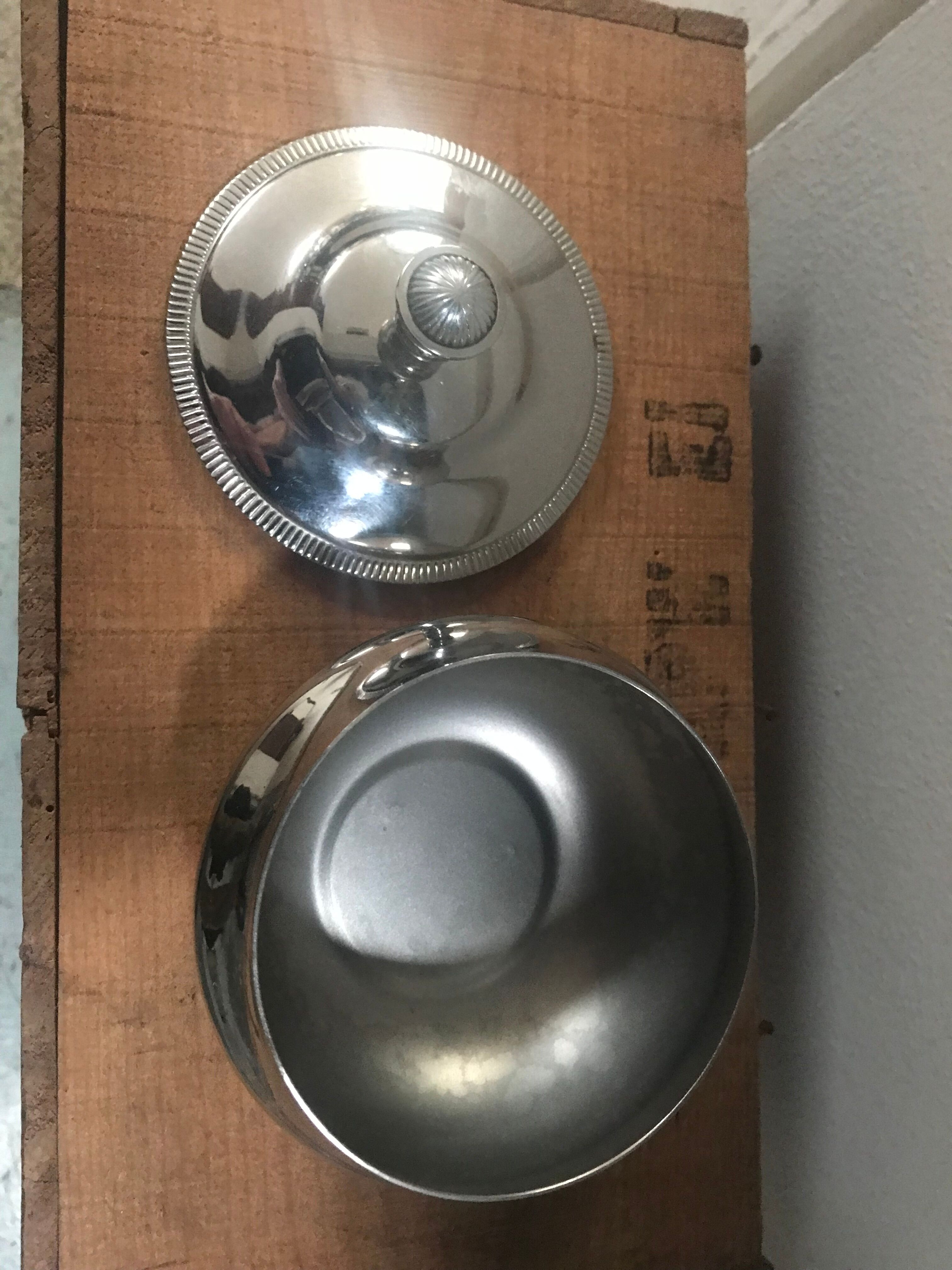 Stainless steel sugar bowl remy letang 80s