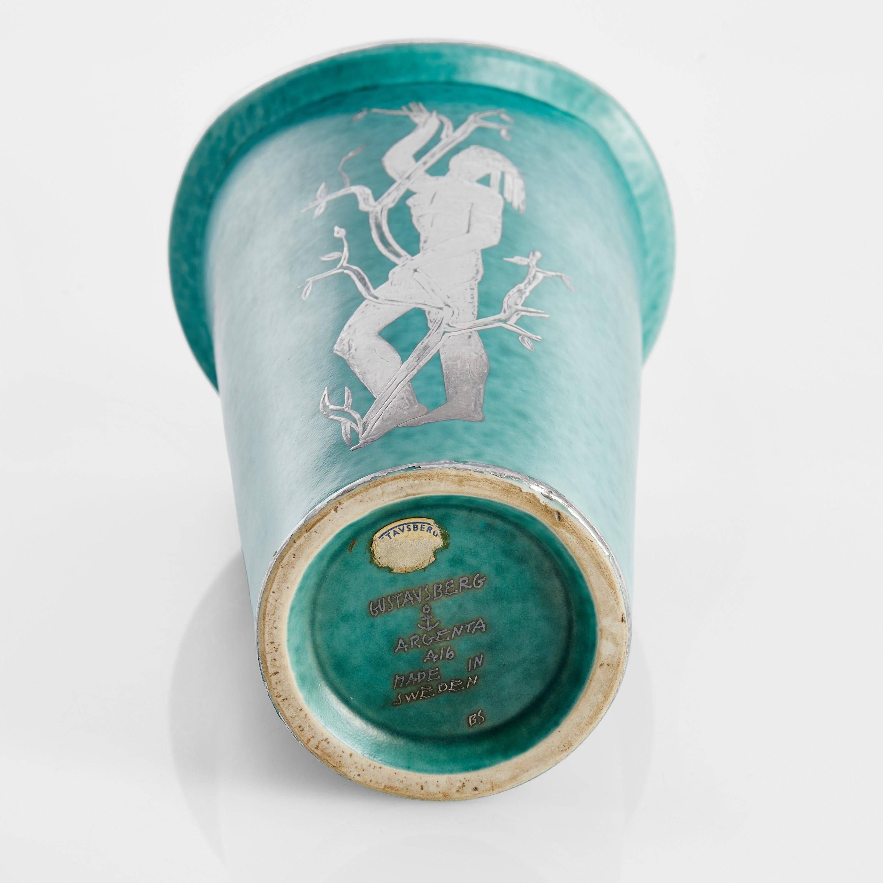 Vase Wilhelm Kage 'argenta' for Gustavsberg Sweden 1950