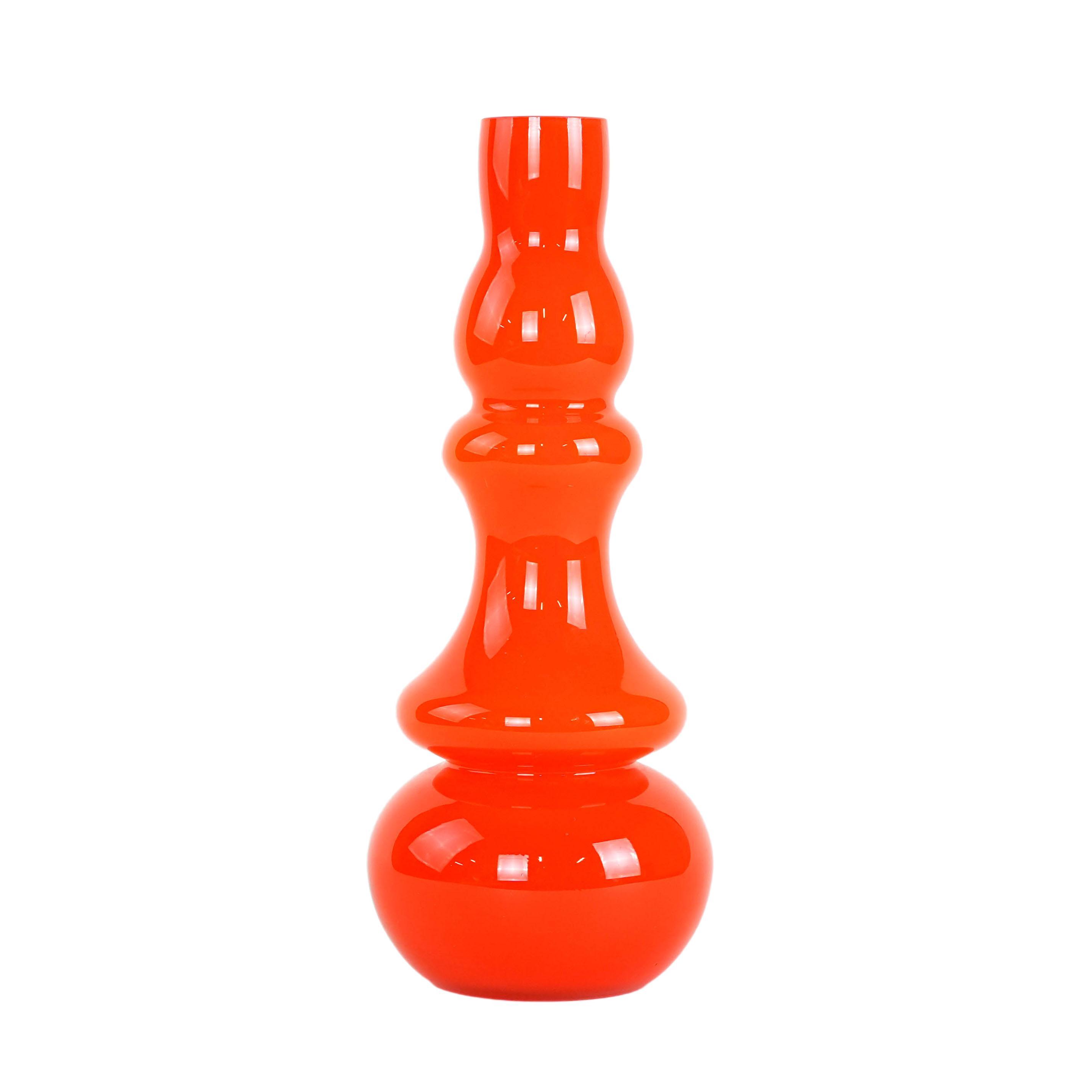 Orange glass vase, Danish design, 1960s, made in Denmark