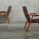 Pair of armchairs czechoslovakian midcentury renovated gray velvet
