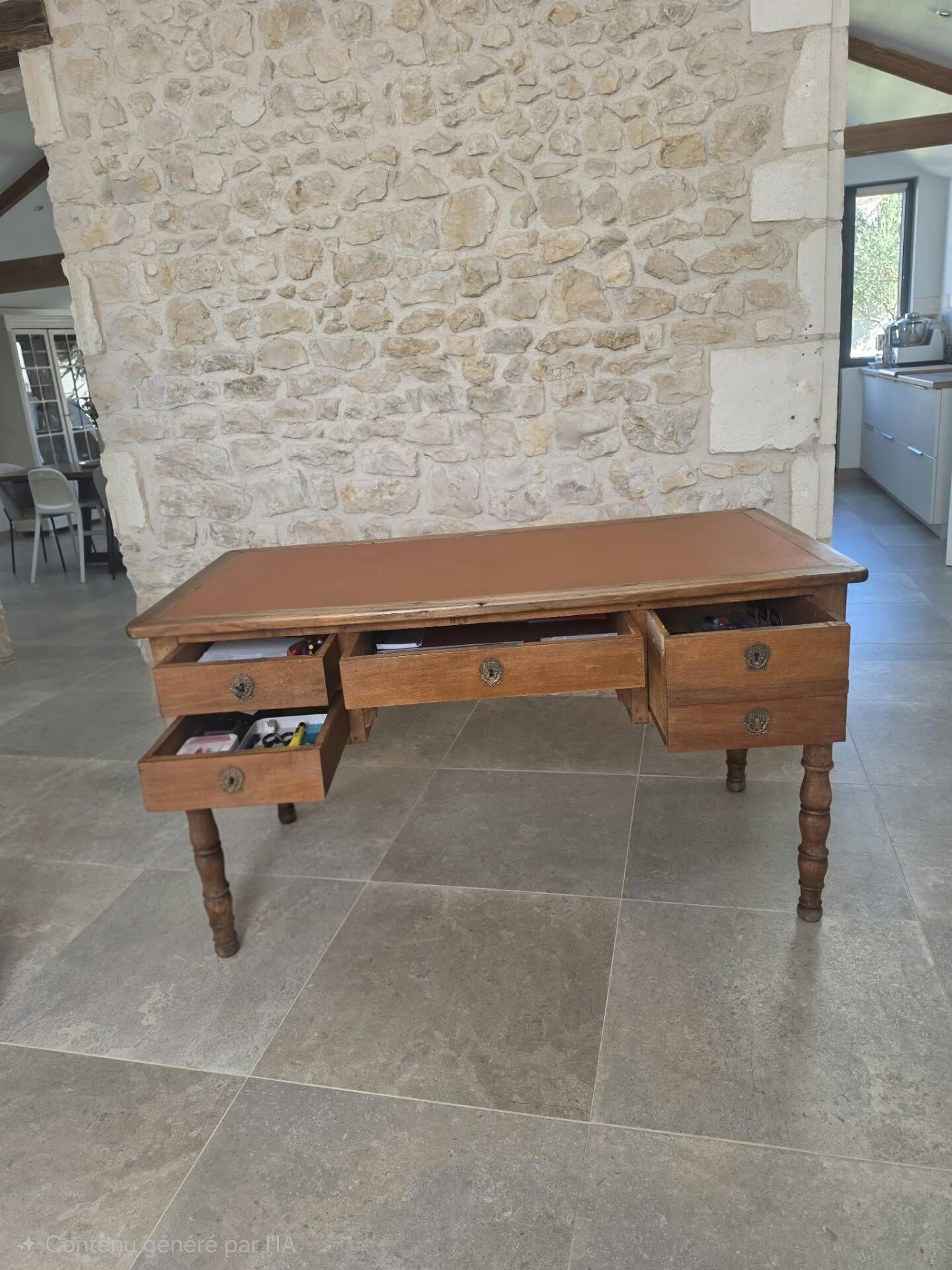 Antique solid wood desk