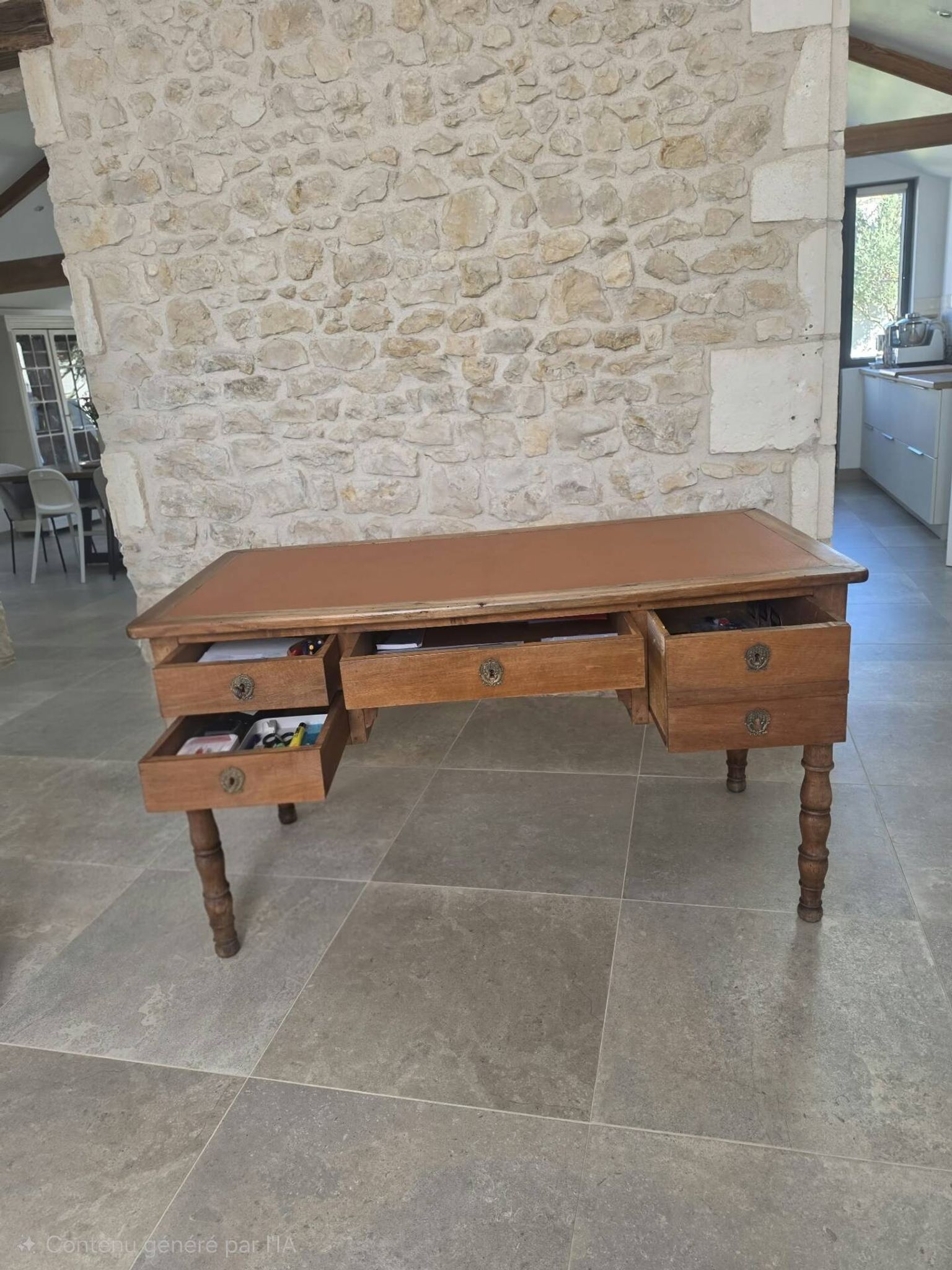 Antique solid wood desk