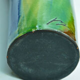 Vase bottle soliflore signed to identify contemporary multicolor design décor