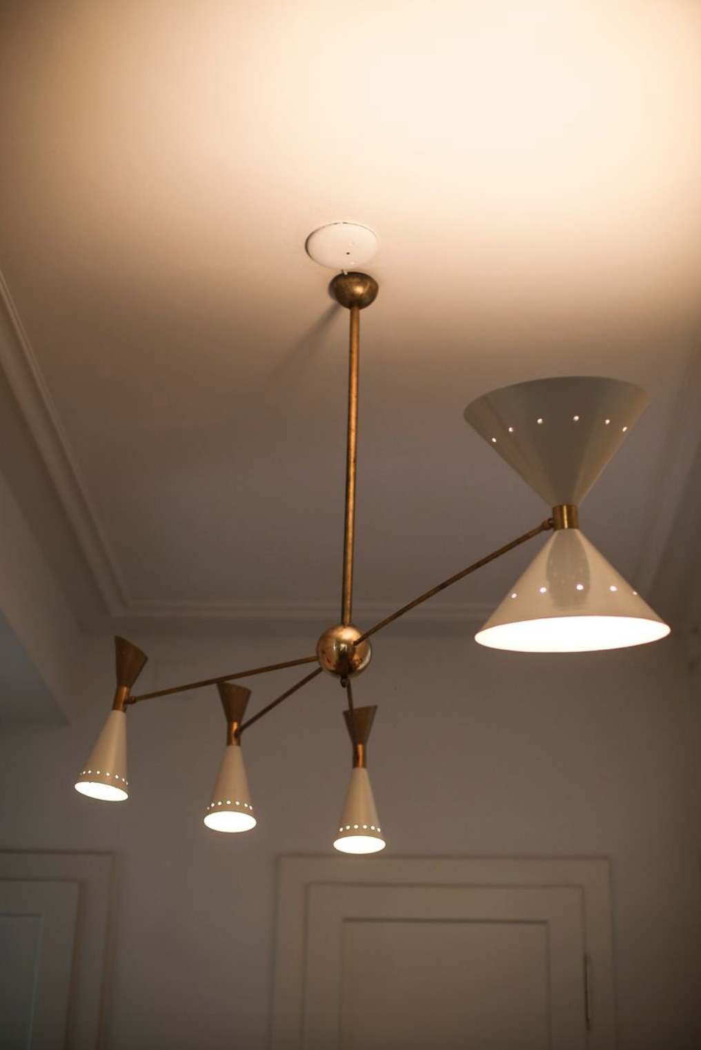 Mid-century italian asymmetrical ceiling lamp