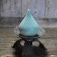 Large hammered wrought iron candlestick tripod, modernist candle holder.