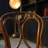 Set of 4 bentwood caned bistro chairs in beech wood, JACOB-JOSEF KOHN, 1900s