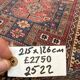 Antique Caucasian rug 215x126 cm Lesghi Star tribal Kazak rug large 2522