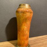 Porcelain vase signed Sèvres on bronze frame