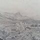 Félix BENOIST, Presumed View of Grasse. Pencil drawing, 19th century.