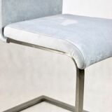 Grey Chairs on aluminium legs fully restored, Set of 4
