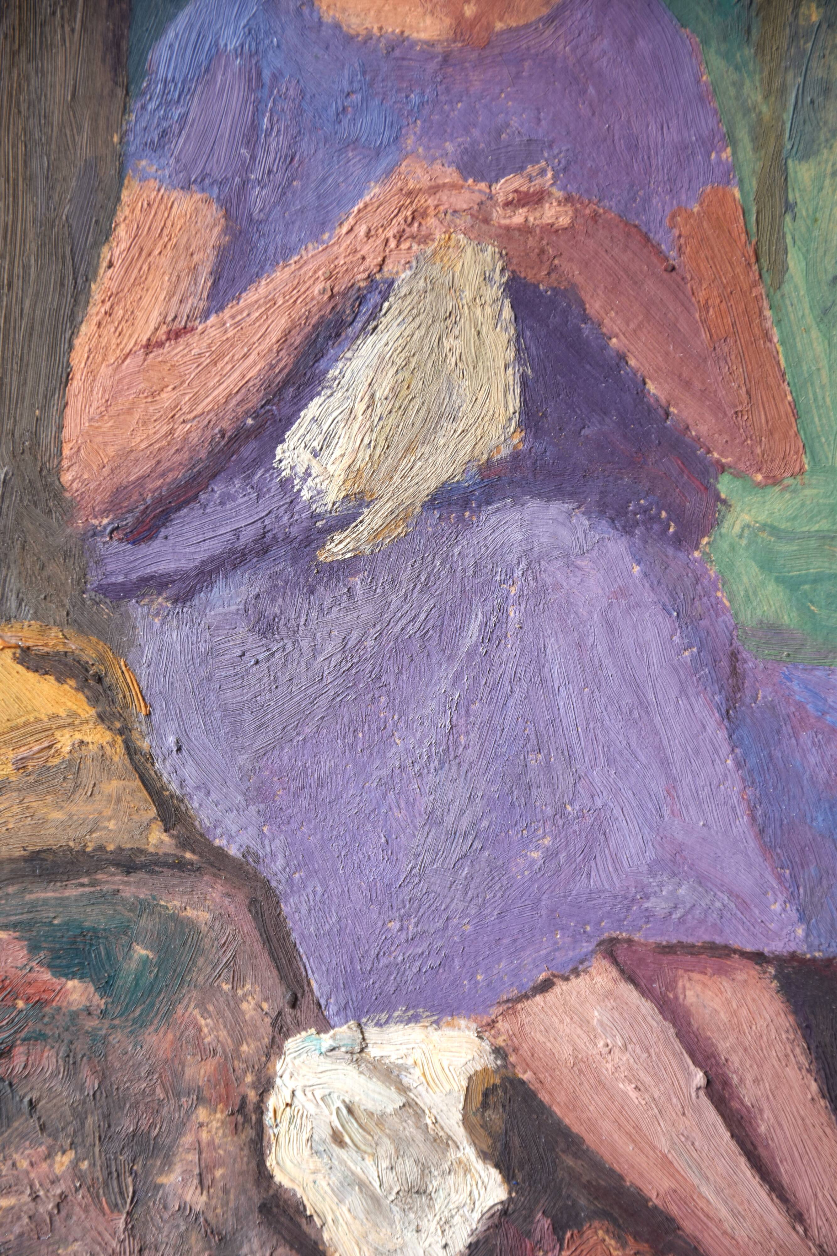 Adolphe Deteix, Woman Sewing in the Woods, circa 1930