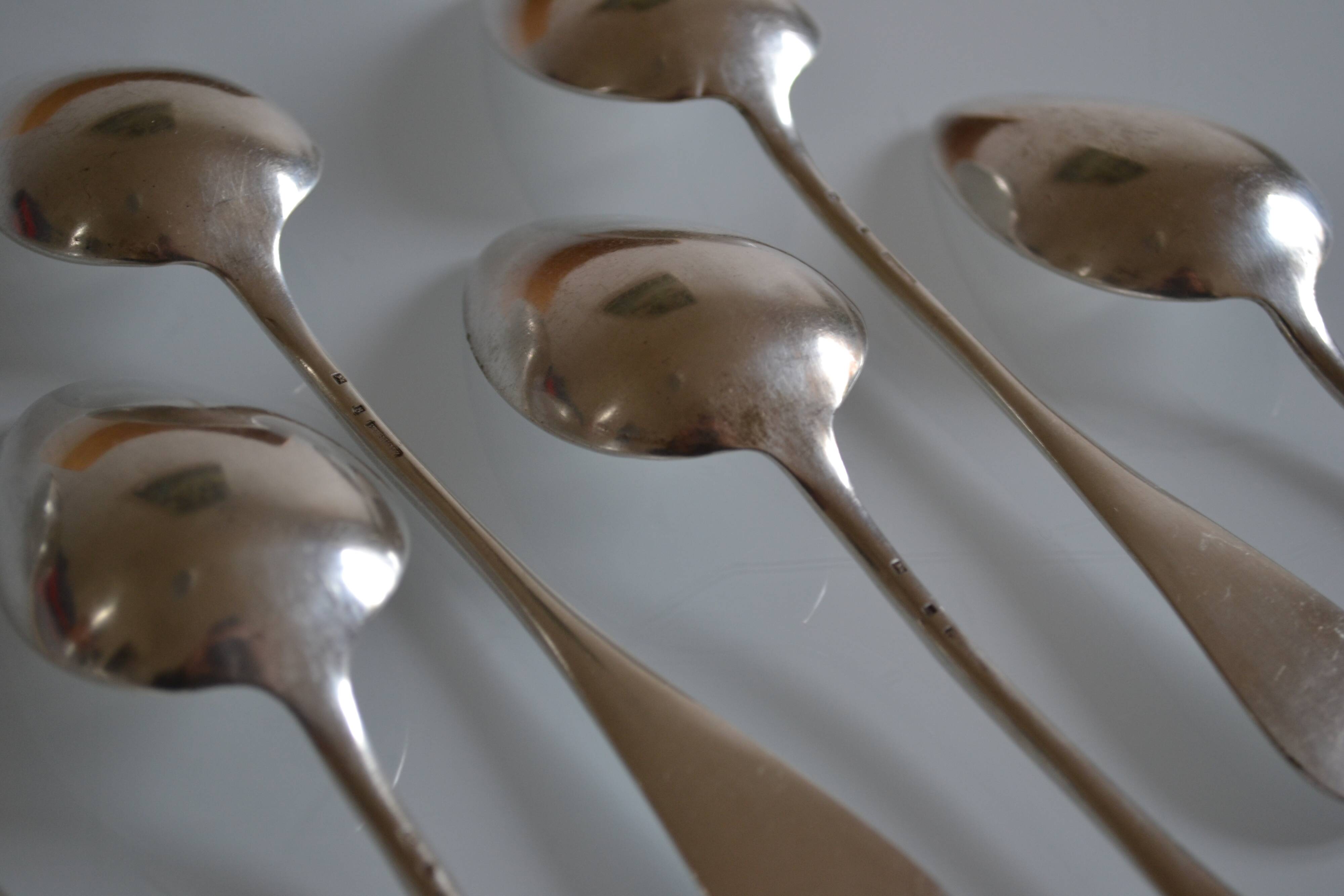 6 silver plated soup spoons P de Ruolz silver plated soup spoons 21.8 cm