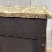 Late 19th-century Louis XV commode in oak, rosewood, and marble top