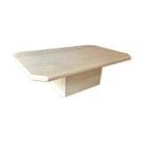 Light-colored travertine coffee table