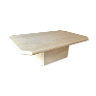 Light-colored travertine coffee table