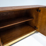 Contemporary Italian Sideboard in Wood and Brass