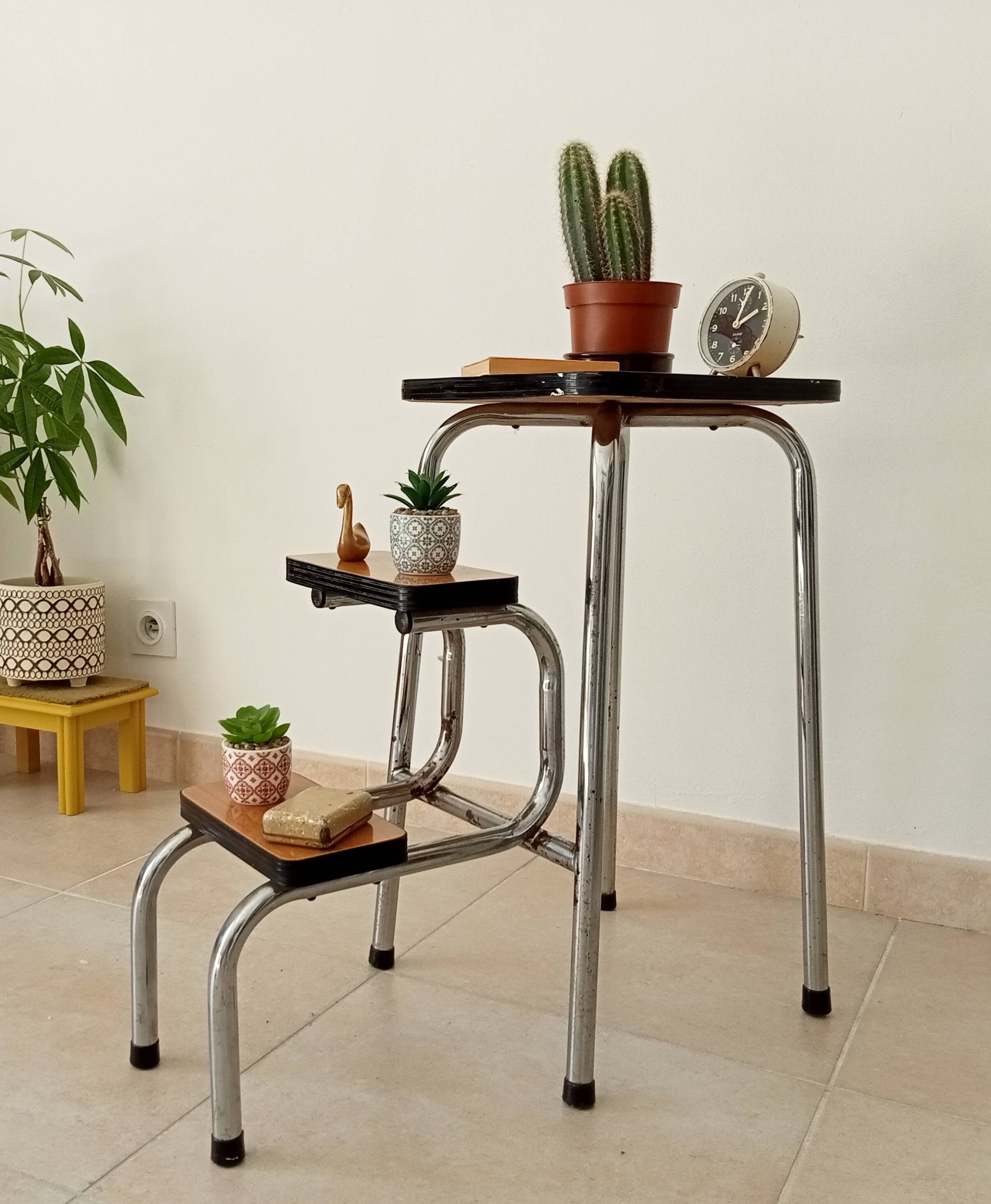 Vintage formica stepladder stool from the 70s/80s