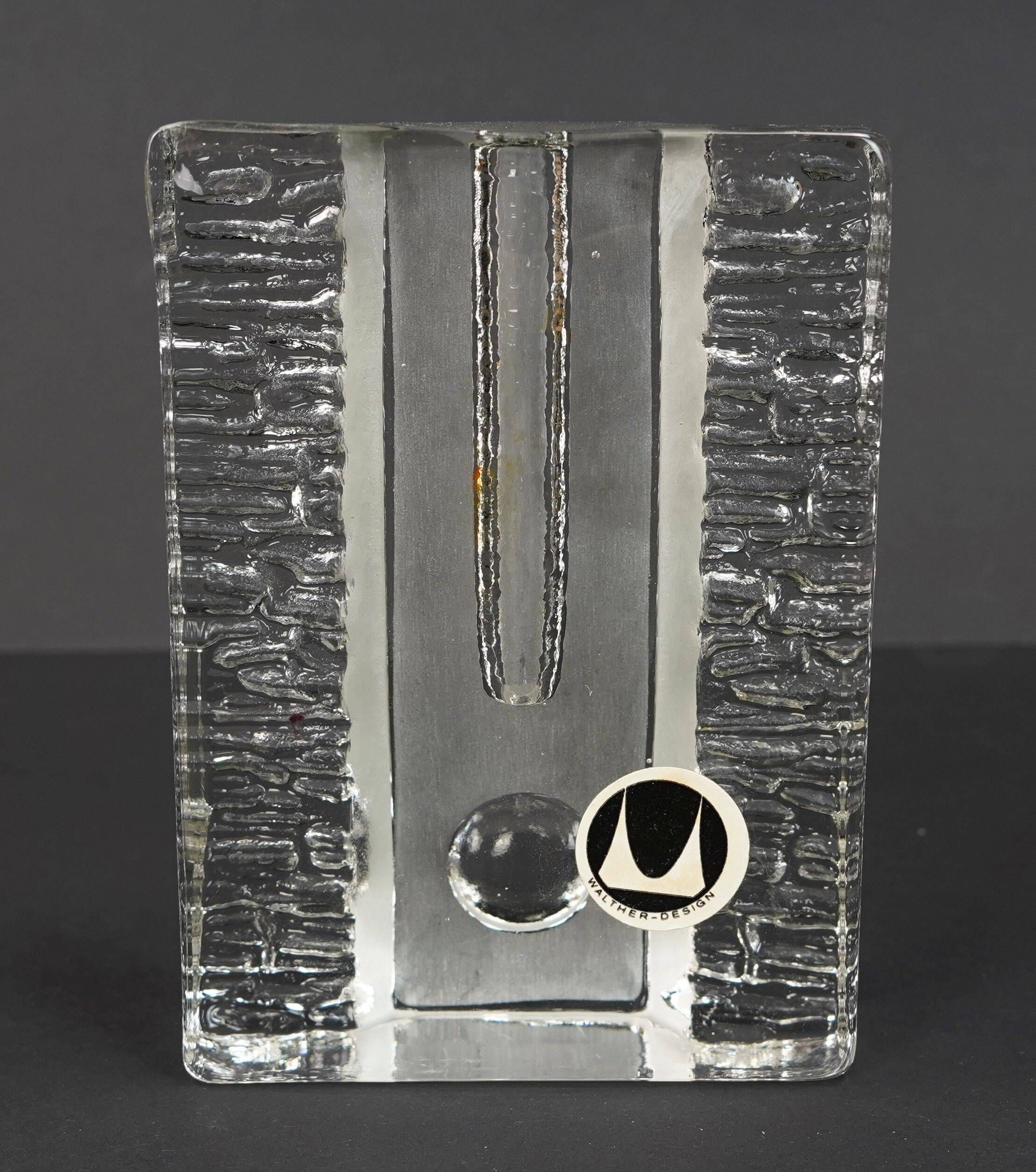 Set of 3 solifleur block vases walther glas 60s 70s op art arrangement vase