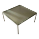 Minimalist 1960s wire glass coffee table in stainless steel.