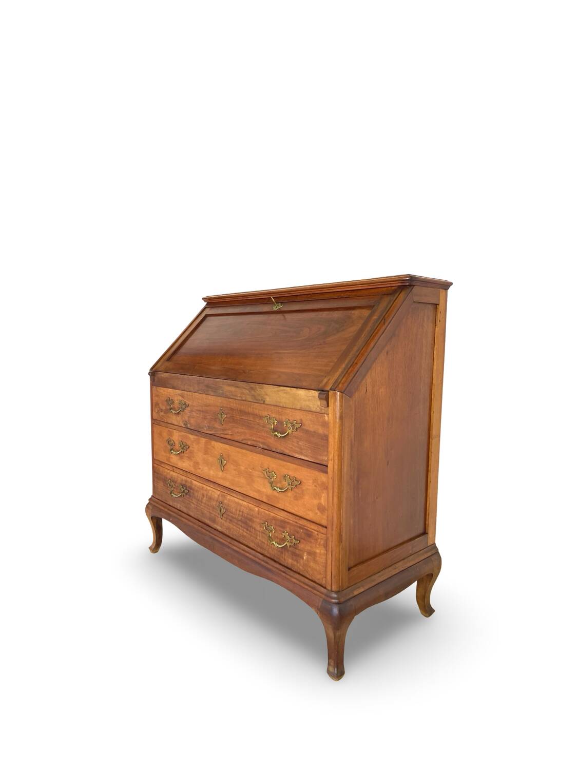 Antique Italian secrétaire in solid walnut, 1920s/1930s.