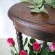 Old pearl oak saddle in Louis XIII style